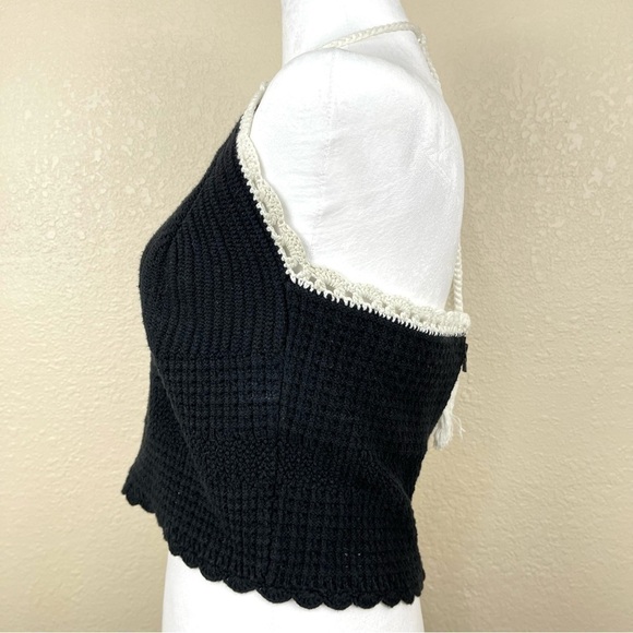 Alice + Olivia Saran Crochet Knit Cropped Halter Top Size‎ Large Women - Picture 5 of 11